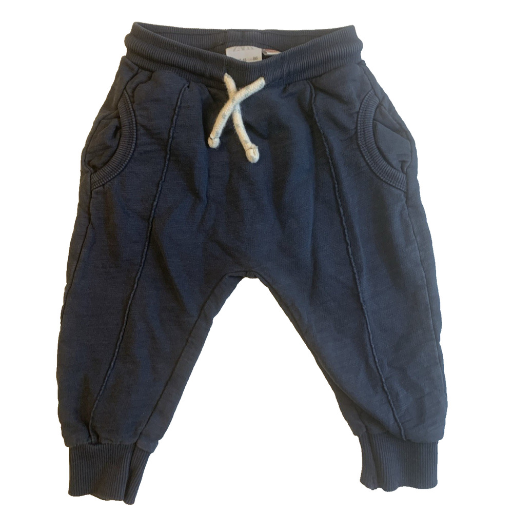 Zara Toddler Navy Blue Knit Jogger Pants Soft Stretchy Size 12–18M
